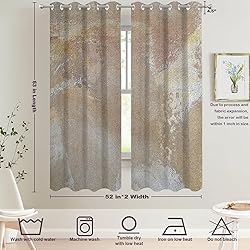 Batmerry Beige Brush Oil Painting Blackout Curtains