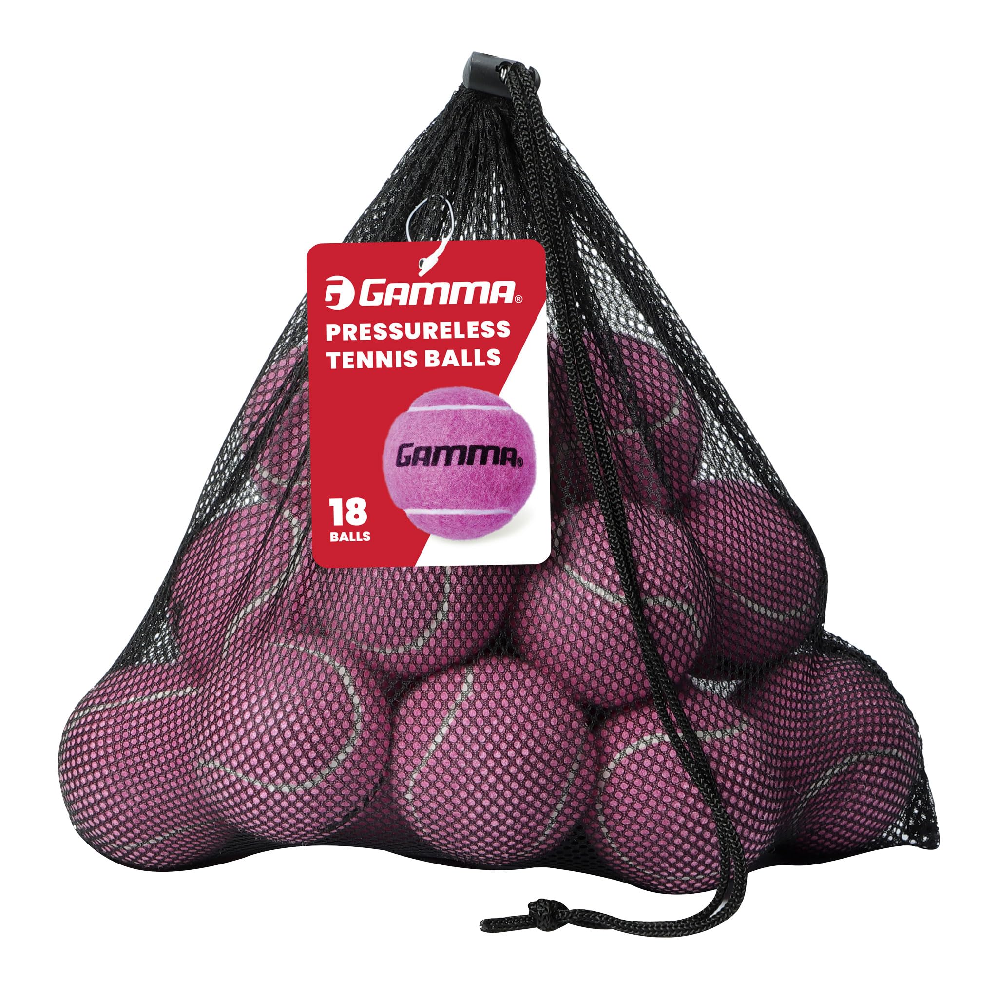 Photo 1 of GAMMA Pressureless Tennis Balls for Tennis Practice and Lessons, Longer-Term Durability and More Bounce Than Standard Tennis Balls, Pink, Bag of 18