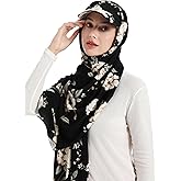 DLAPL Long Headscarf Hijabs Beanie with Baseball Visor for Muslim Women