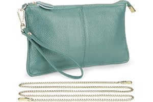 Uromee Wristlet Wallet Clutch Purses for Women Genuine Leather Crossbody Bag Handbag with Detachable Shoulder Chain