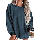 ForHailey Plus Size Crew Neck Sweatshirt for Women Casual Long Sleeve Sweatshirts Pullover Hoddies Tops XL-5XL