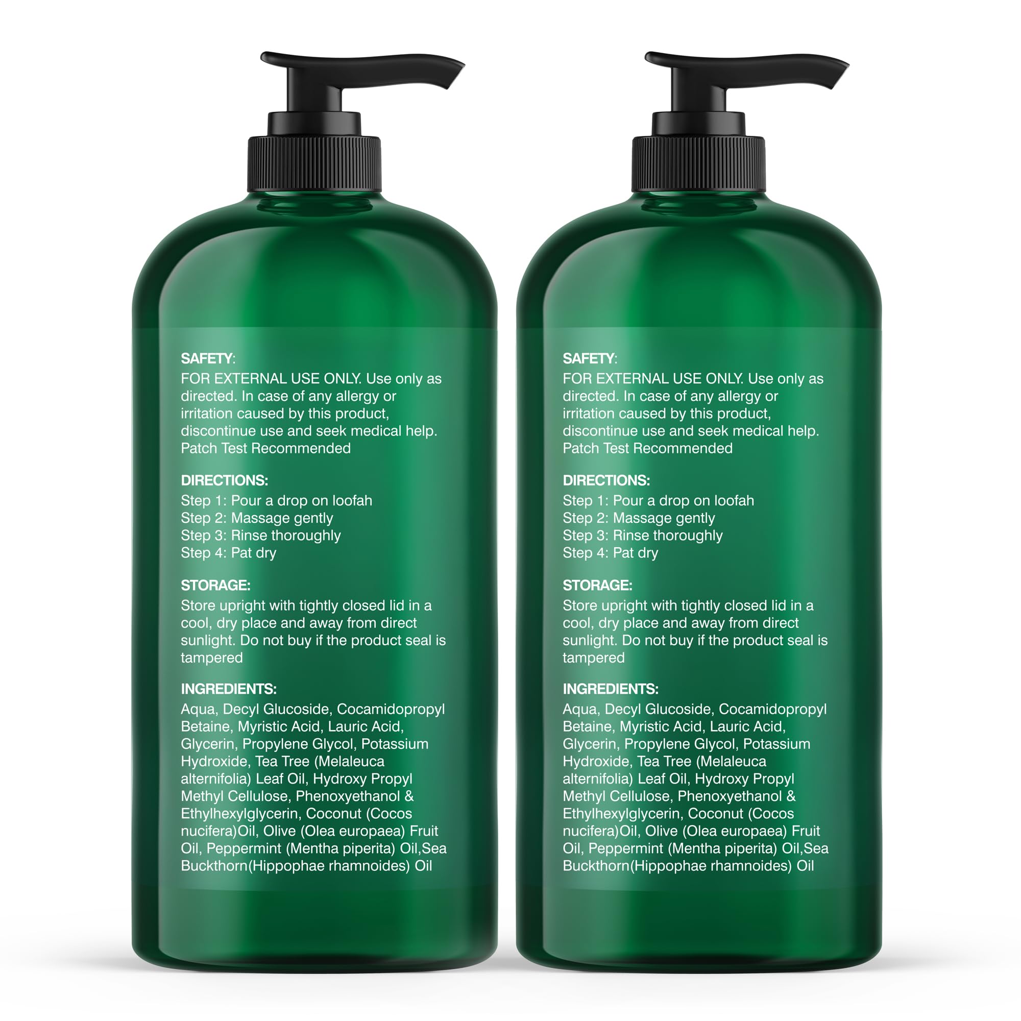 Botanic Hearth Tea Tree Body Wash (Pack of 2) for Men and Women - Moisturizing Body Wash Helps Soothe the Skin - Refreshing and Hydrating Cleanser, Sulfate Free, Paraben Free - 16 Fl Oz each