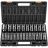 VEVOR Impact Socket Set 1/2 Inches 26 Piece Deep Sockets, 6-Point, Rugged Construction, Cr-V, 1/2 Inches Drive Socket Set Impact Metric 10mm - 36mm, with a Storage Cage