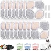 16-pack Cat Water Fountain Filter Compatible with Pixi Catit Water Fountains, Triple-Layer Cat Filters for Catit Fountain Filter Replacement, Pet Drinking Fountains Filters with 4 Pump Tubes