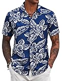 COOFANDY Men Floral Shirt Short Sleeve Casual