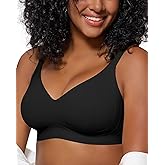 LUXMAY Wireless Bra for Women Support and Lift No Underwire Full Coverage Soft Comfort Regular Plus Size Bras