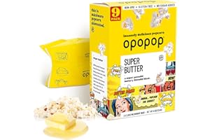 Opopop Microwave Popcorn - Super Butter 2.8 oz., 9-Count - Butter Popcorn, Flavored Popcorn, Non-GMO