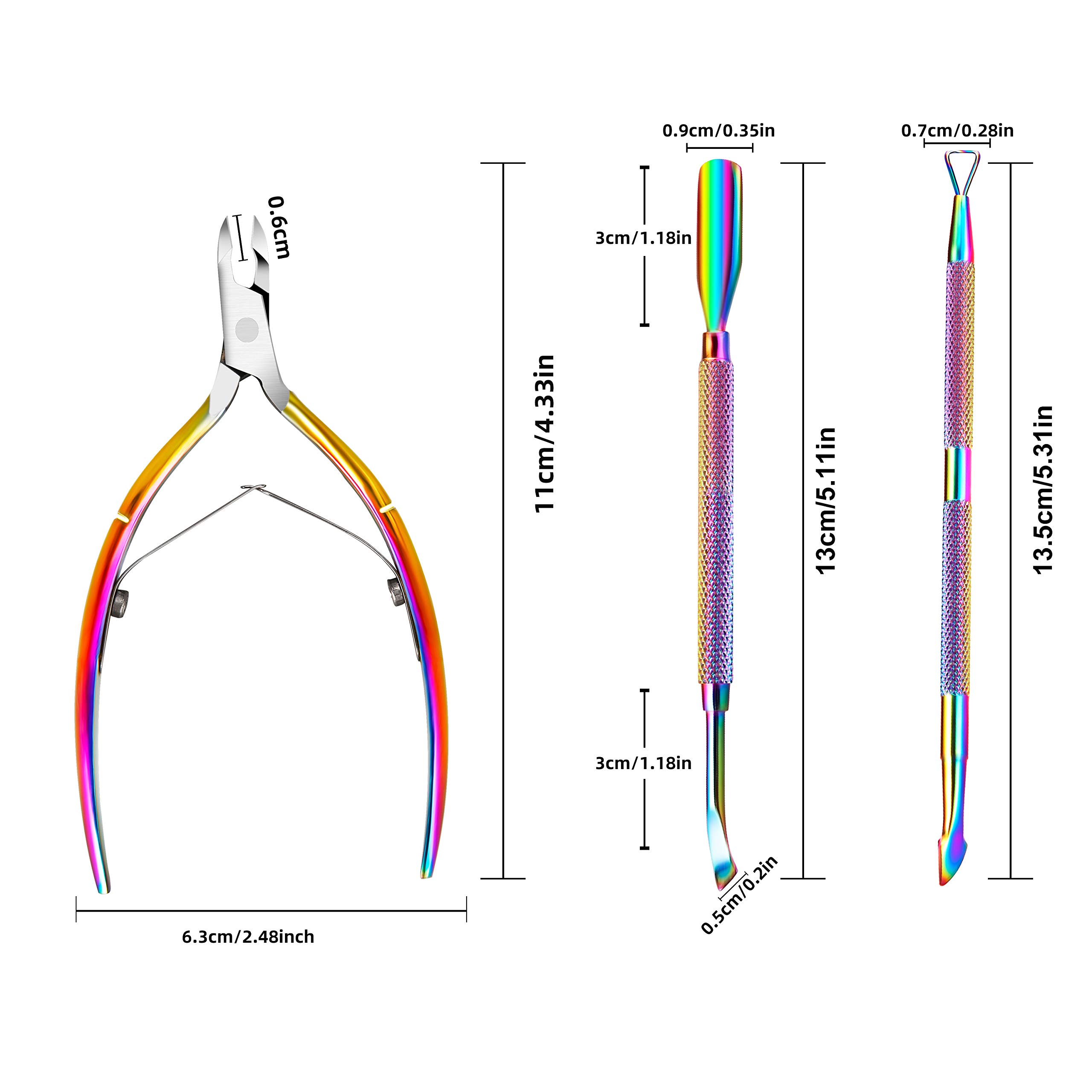 KENED Nail Care Kit - 3 in 1 Manicure Set - Cuticle Nipper, Cuticle Cutter and Cuticle Scrapper - Perfect Nail Care At Home - Stylish and Efficient Nail Tools