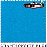 7' Championship Invitational Teflon Billiard Pool Table Felt Cloth - Championship Blue - w/Spots - Pre-Cut Rails