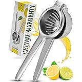 Lemon Squeezer Stainless Steel with Premium Quality Heavy Duty Solid Metal Squeezer Bowl - Large Manual Citrus Press Juicer a