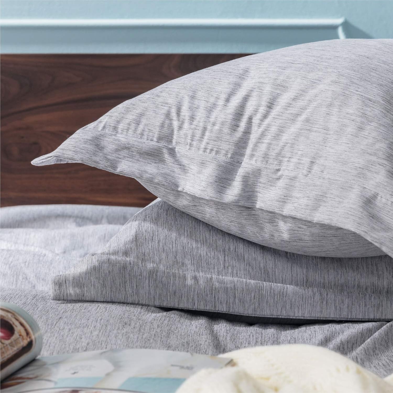 Bedsure Queen Comforter Set, Bed Comforter Queen Set, Grey Comforter Queen Set, Cationic Dyeing Queen Comforter with Pillow Shams(Queen/Full, 88x88 inches, 3 Pieces): Home & Kitchen