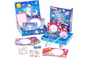 GirlZone Unicorn Cosmic Galaxy Writing Set for Girls, 45-Piece Letter Writing Kit for Creative Girls, Magical Unicorn Gift for 10 Year Old Girl