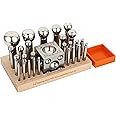 Splenor Tools Steel 2.75" Square Dapping Doming Block and 26 Matching Punch Set - for Jewelry Making - Metal Forming Die - Shaping Tools