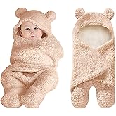 XMWEALTHY Cute Newborn Baby Boys Girls Blankets Plush Swaddle Blankets Brown
