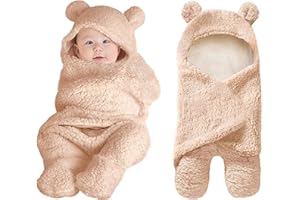 XMWEALTHY Cute Newborn Baby Boys Girls Blankets Plush Swaddle Blankets Brown