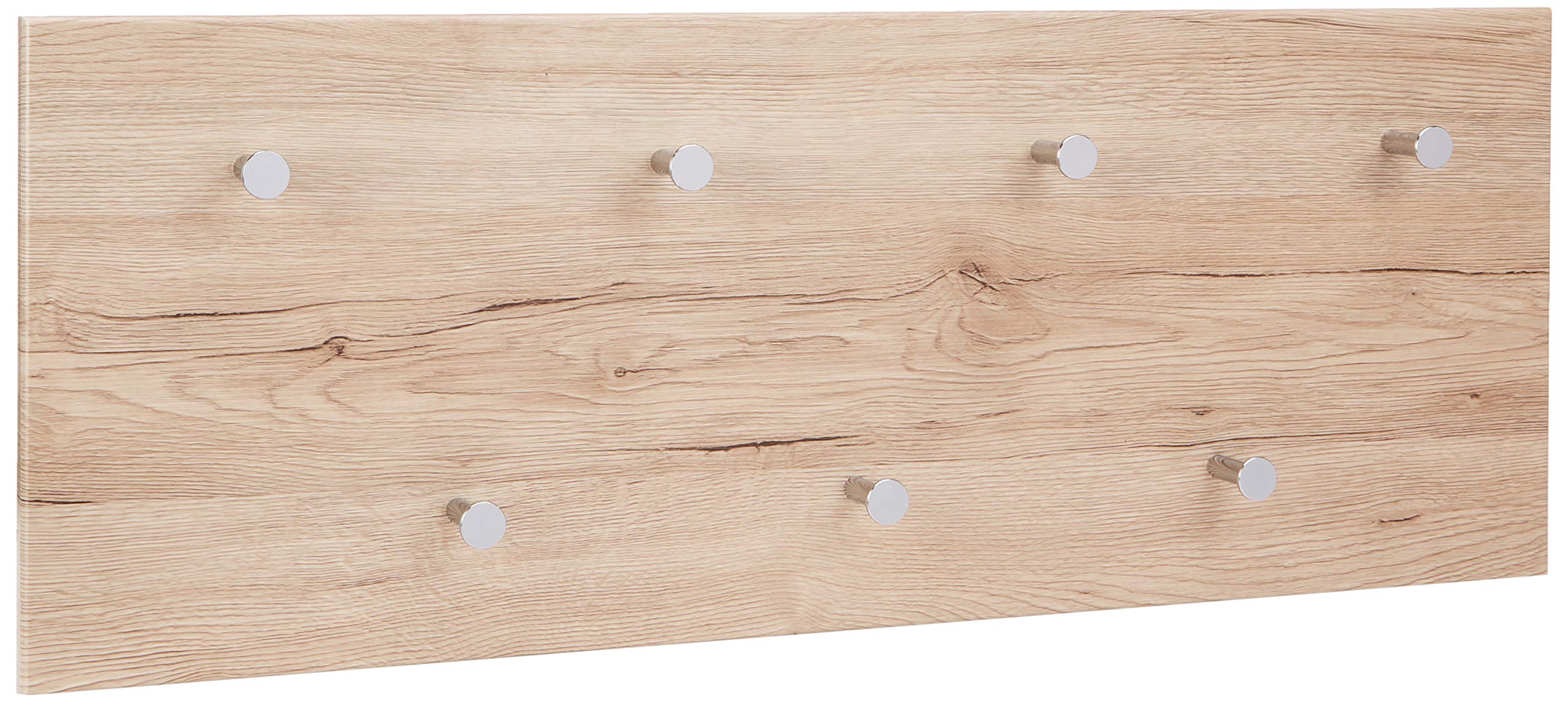 HAKU Wardrobe Chrome, San Remo Oak, Mdf, Metal - Dim.: W 80 cm X H 30 cm X D 6 cm, Style: Modern