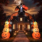 Max Fun 10 FT Tall Halloween Inflatables Dragon Pumpkin Archway Outdoor Decorations Blow Up Decor with Built-in LEDs for Yard Lawn Garden Holiday Party
