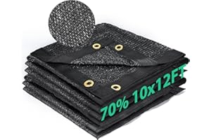 Kesfitt Garden 70% Shade Cloth, Resistant Sun Shade Net 10x12FT Mesh Tarp with HDPE Material and Reinforced Grommets Shade Trap for Greenhouse, Plant, Pergola, and Backyard Patio Sunshade
