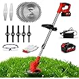 Cordless Weed Wacker,Battery Powered Weed Wacker 3 in 1 Rechargeable Weed Wacker Electric for Lawn Garden Yard, Includes 1 * 3.aH Battery