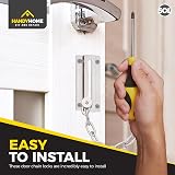 SOL 2 Pack Chrome Door Chains Front Door Security Lock with Screws view 5