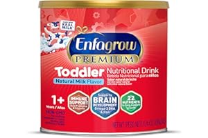 Enfagrow PREMIUM Toddler Nutritional Drink, Made with Real Milk, Brain-Building Omega-3 DHA, Nutrients and Prebiotics for Growth & Immune Support, Non-GMO, Toddler Milk Powder, 24 Oz Can
