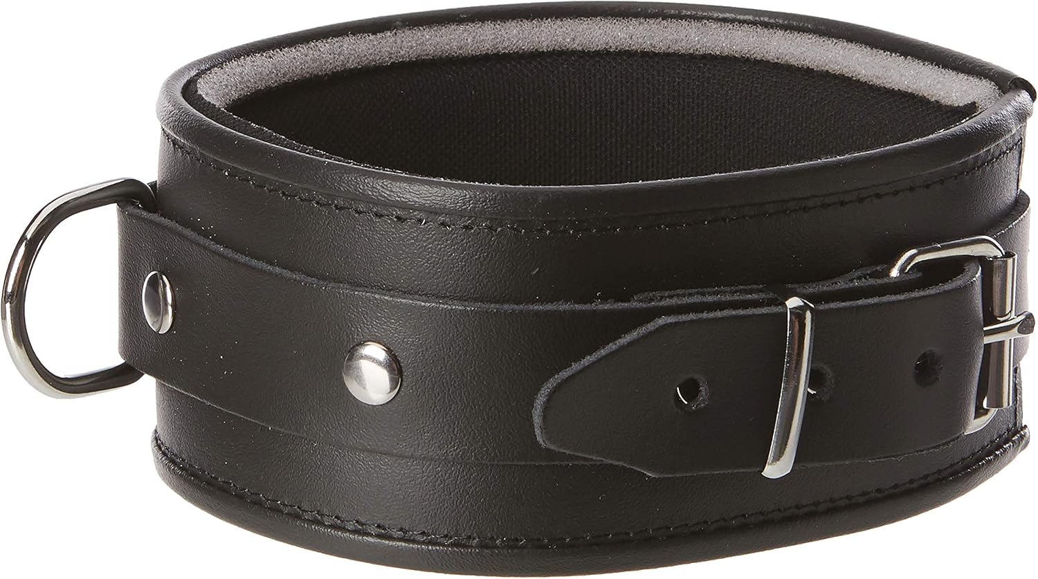 ZADO Small/Medium Leather Collar, Black (Nero 001), S-M