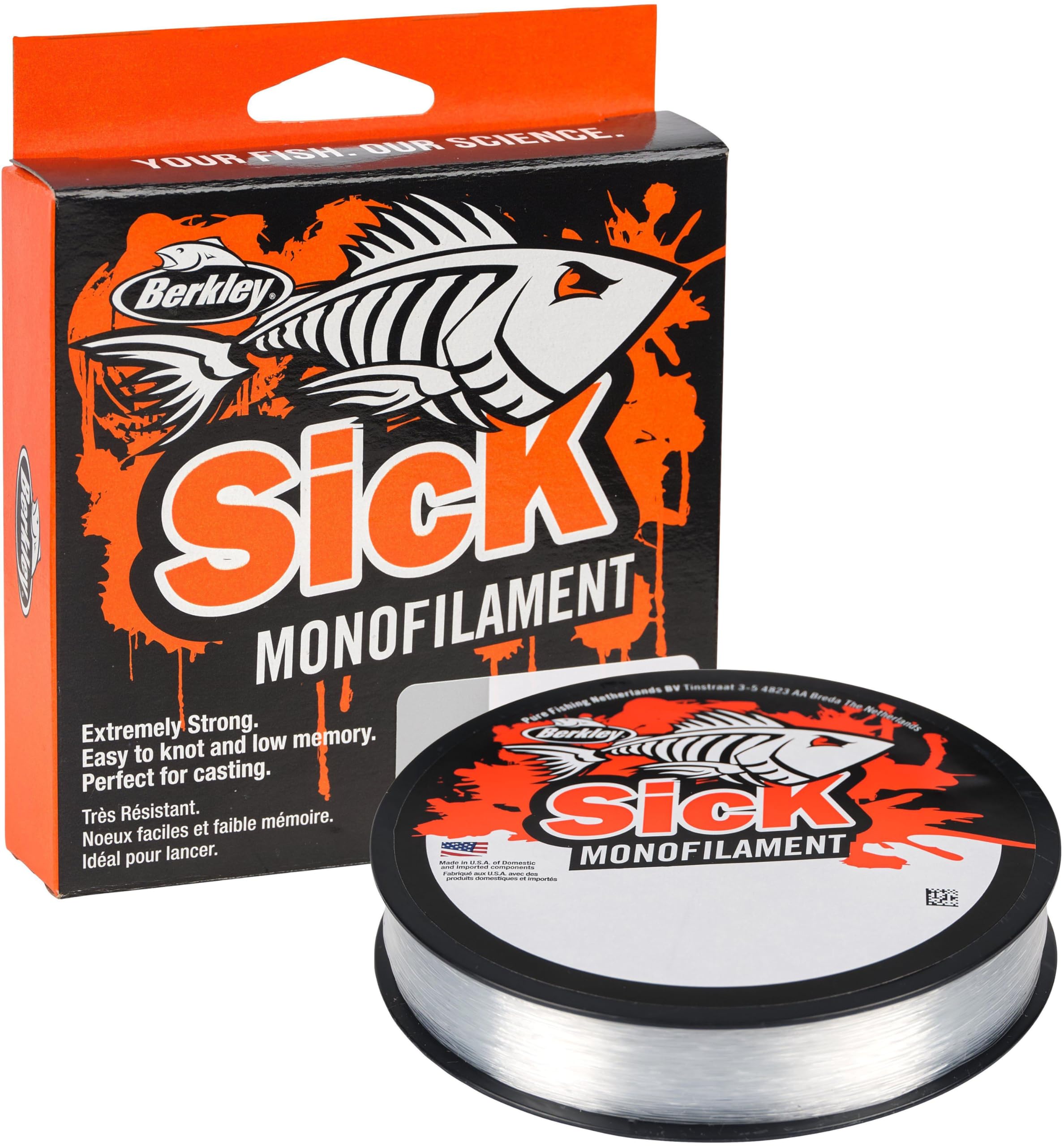 Berkley Sick Nylon Fishing Line - Strong Tension Monofilament Fishing Wire, Low Stretch, Low Memory, Abrasion Resistant And Perfect For Freshwater and Saltwater Sea Fishing