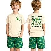 SANIXJOO Toddler St. Patrick Day Shirt Wee Little Hooligan Graphic Tee Tops Cute Lucky Clover Irish Baby Summer Clothes