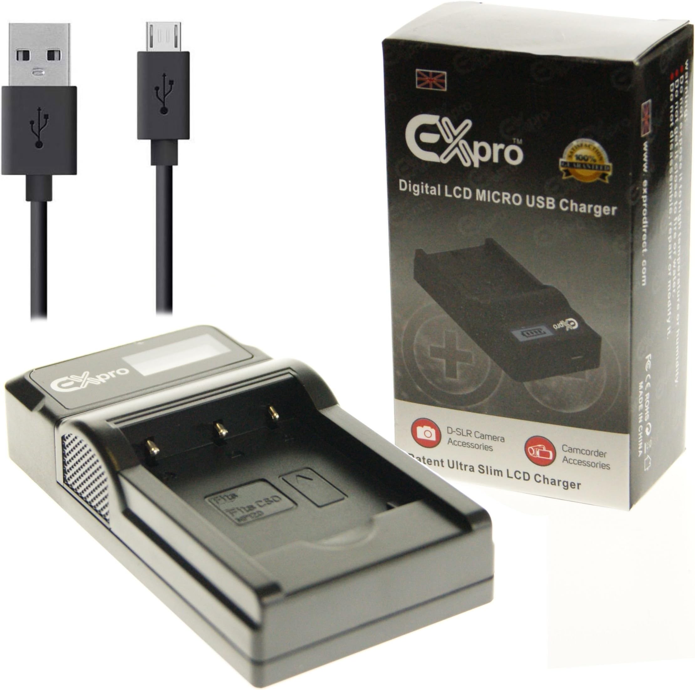 Ex-Pro® Panasonic DE-A49 DMW-BLB13, DMWBLB13, DMW-BLB13E, BLB13E, DMW-BLB13E9, BLB13E9 LCD Go-Charge USB Charger for Panasonic Lumix Model [See Description for Models]