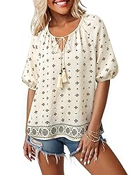 Chvity Bohemian Tops for Women,Beach Vacation