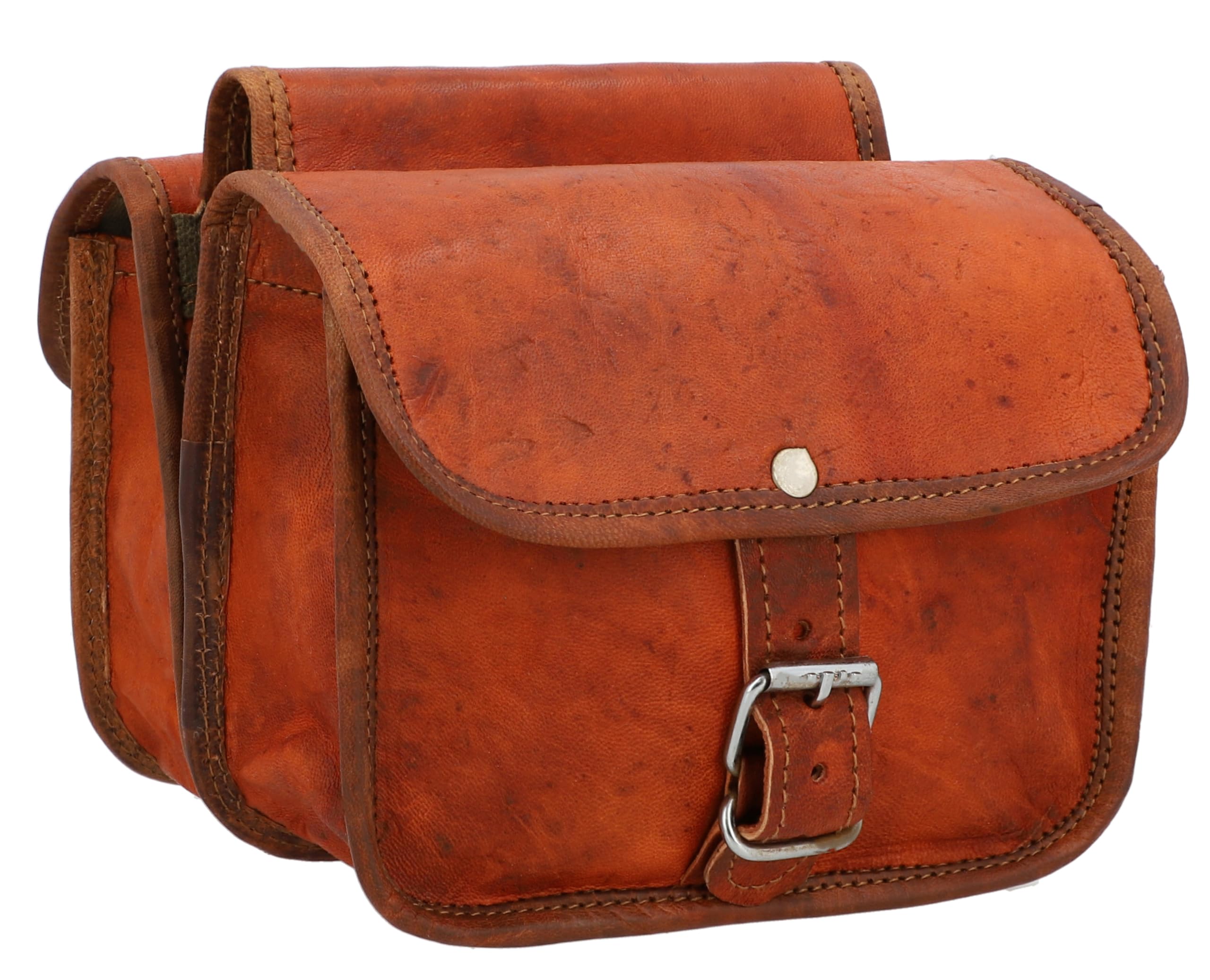 Gusti Leder Nature Sabine S. Genuine Leather Bicycle Bag Handlebar Pouches - Double Pack - Petite Goatskin Bike Accessory Vintage Unisex A129b