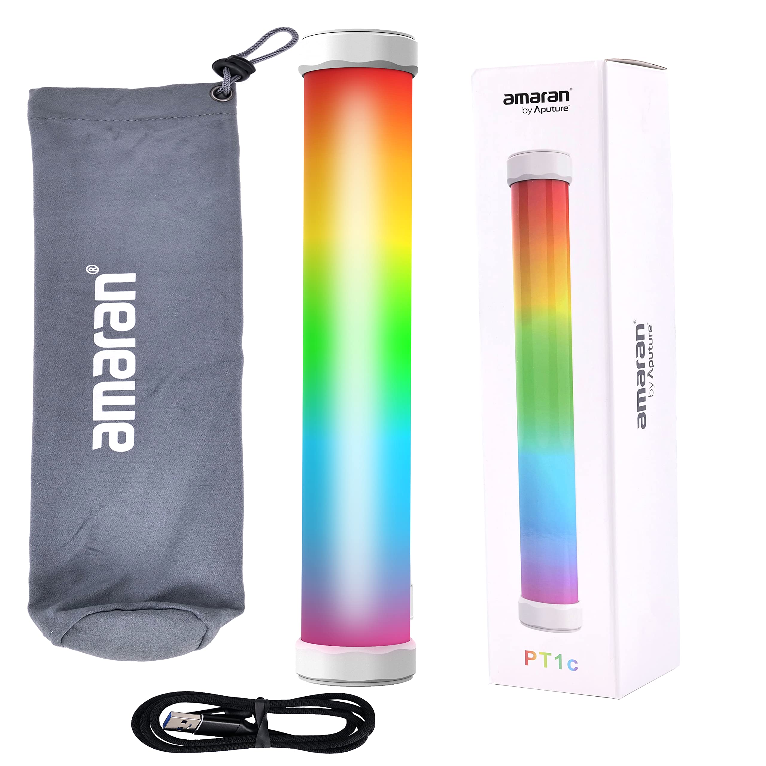 Amaran PT1c Pixel Tube Light Wand,6W RGBWW Full Color Led Video Light CCT 2,700K to 10,000K Built-in Removeable Battery (Amaran PT1c 30cm/11.81