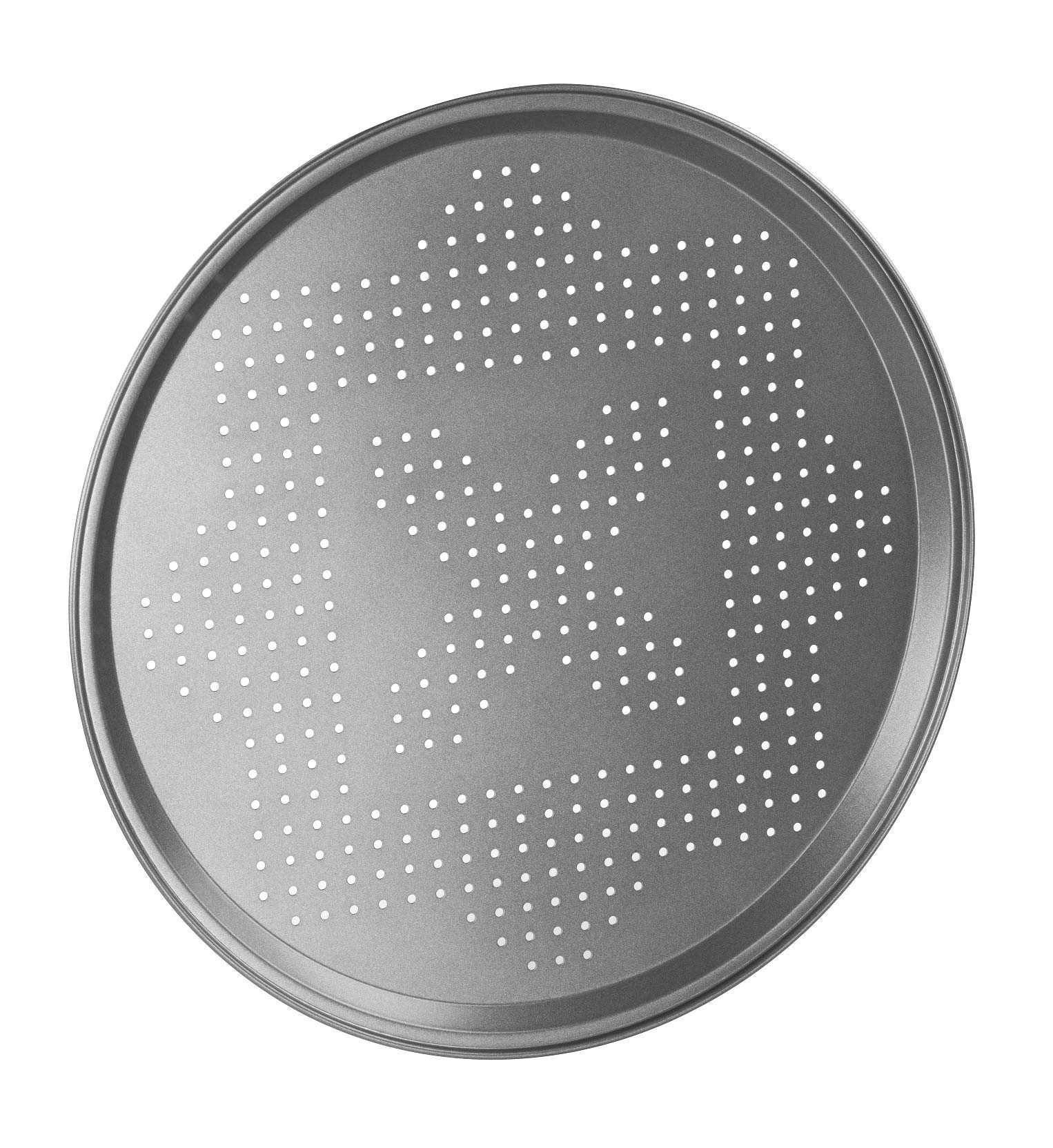 Chef Aid Pizza Pan Perforated 32cm Diamater Tray for Oven Use, Non-Stick Baking, Crisper with Even Heat Distribution, Grey