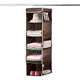 ZOBER Hanging Closet Organizer, 5-Shelf - Hanging Storage Organizer Shelves for Clothes, Towels, Toys - College Dorm Room, Nursery, & Home Closet