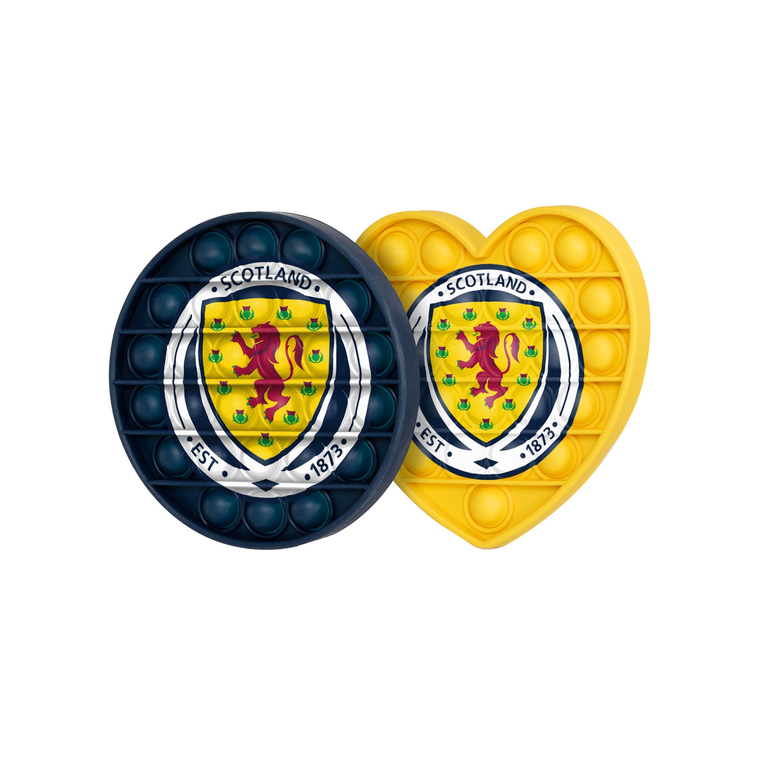 FOCO Scotland 2 Pack Football EPL Scottish League World Cup Championship Circle & Heart Push-Itz Fidget Push Pop Bubble Sensor Toy Craze