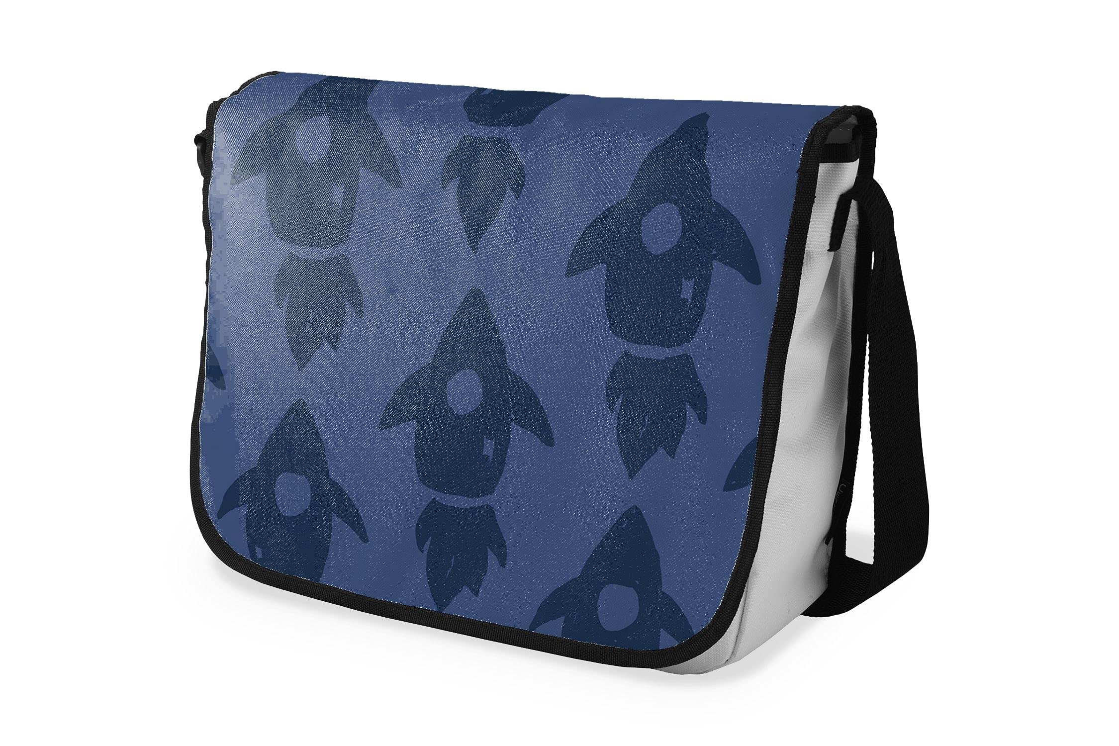 Bonamaison Digitally Printed Messenger School Bag with Black Strap for Students, Cross Body Bag, Courier Bag, Shoulder Bag for School, Back to School, Size: 29x36 Cm