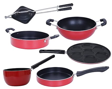 Nirlon Non-Stick Aluminium Cookware Combo Gift Set, 6 Piece