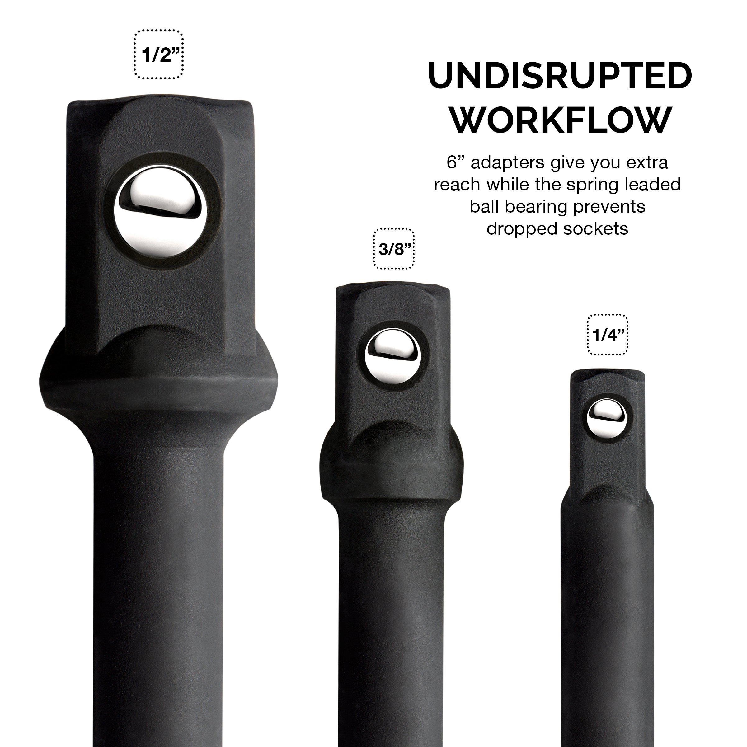 Neiko 00228A Socket Adapter Set, 3-Piece Combo 1/4, 3/8/ 1/2\