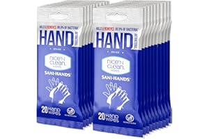 Nice 'N Clean Sensitive Skin Wet Hand Wipes Infused with Aloe & Vitamin E, Blue, 400 Count