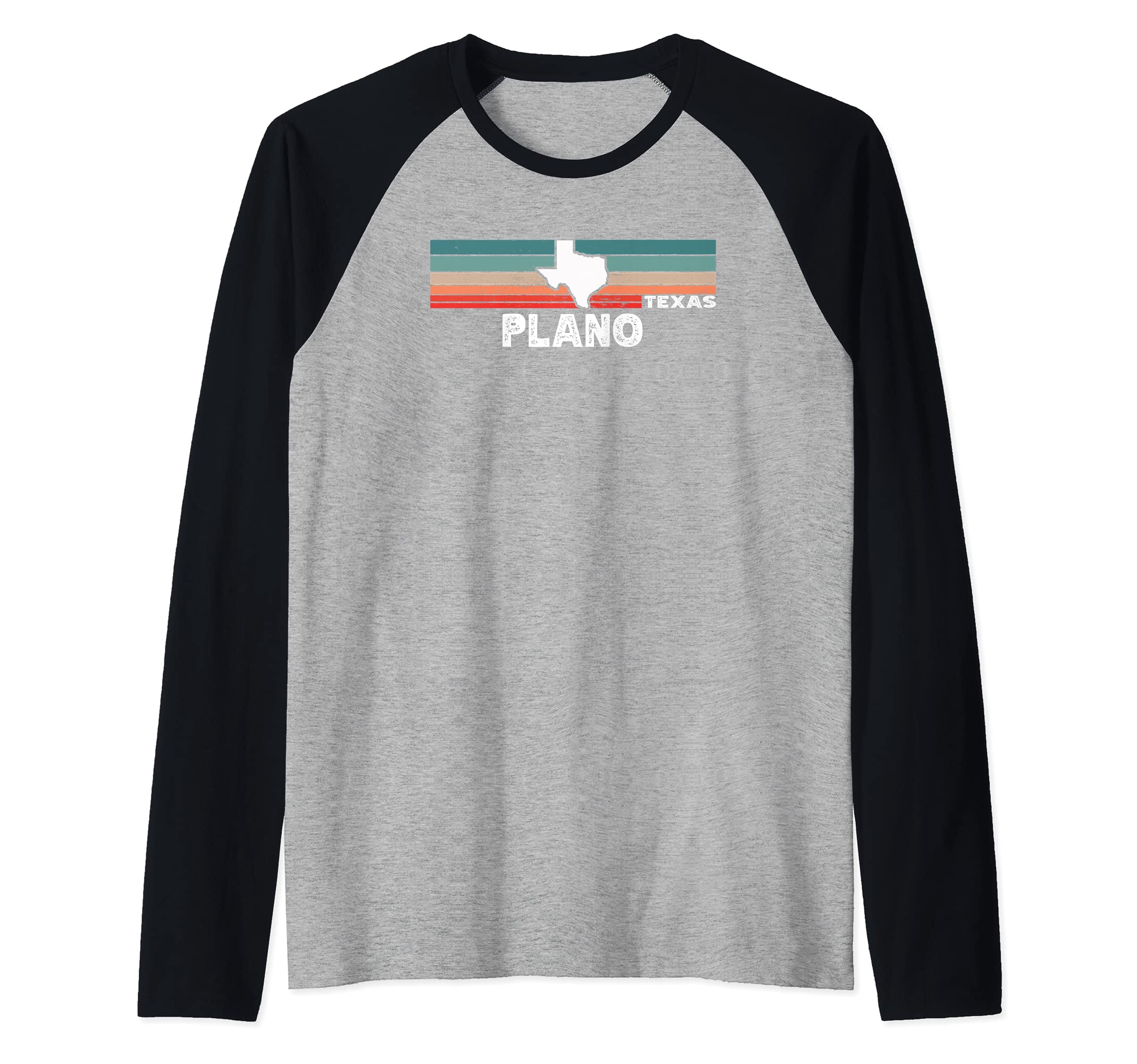 Vintage Retro Plano TX Tourist Native Texas State Raglan Baseball Tee