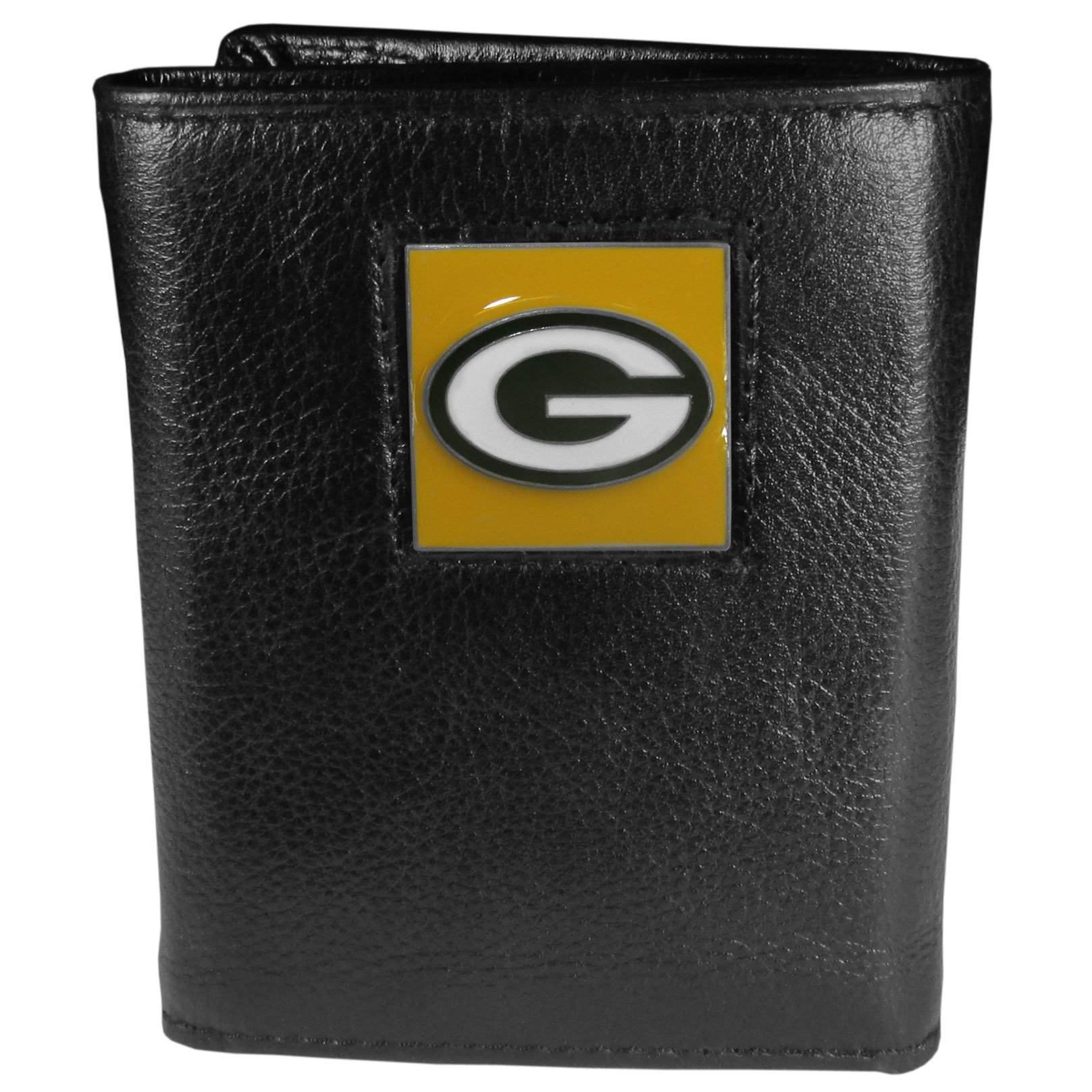 Siskiyou Sports NFL Mens Green Bay Packers Deluxe Leather Tri-fold Wallet One Size Black