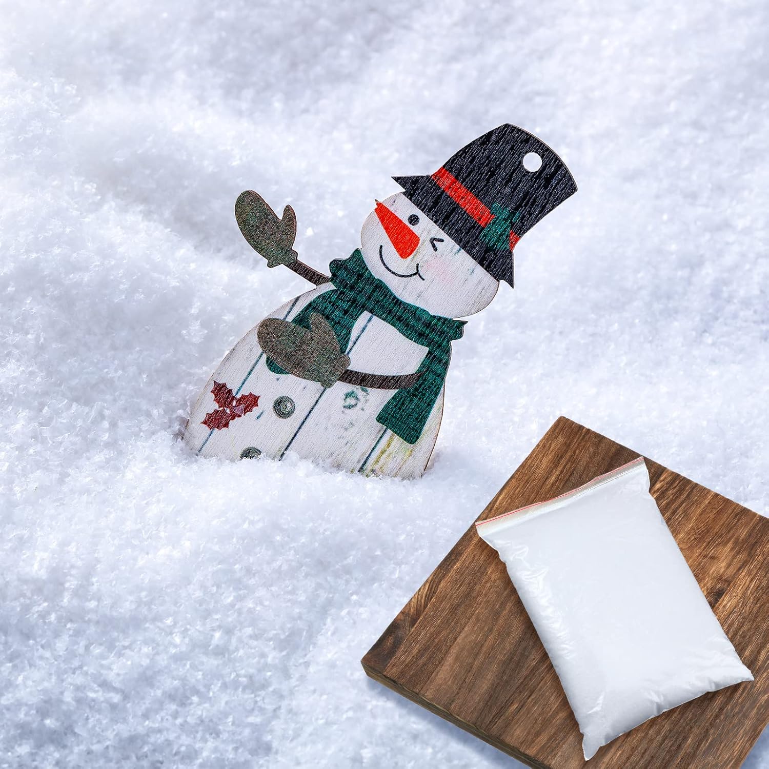 Artificial Snow - Christmas Fake Snow for Crafts Glitter Fake Snow Village Fake Snow Powder Decoration Artificial Plastic Snow Powder Christmas Tree Decorations Village Winter Displays Party Supplies (White, 100 g)