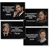 Black History Month Decorations (Set of 4 Powerful Black History Posters) Set Includes Martin Luther King Poster, Rosa Parks,