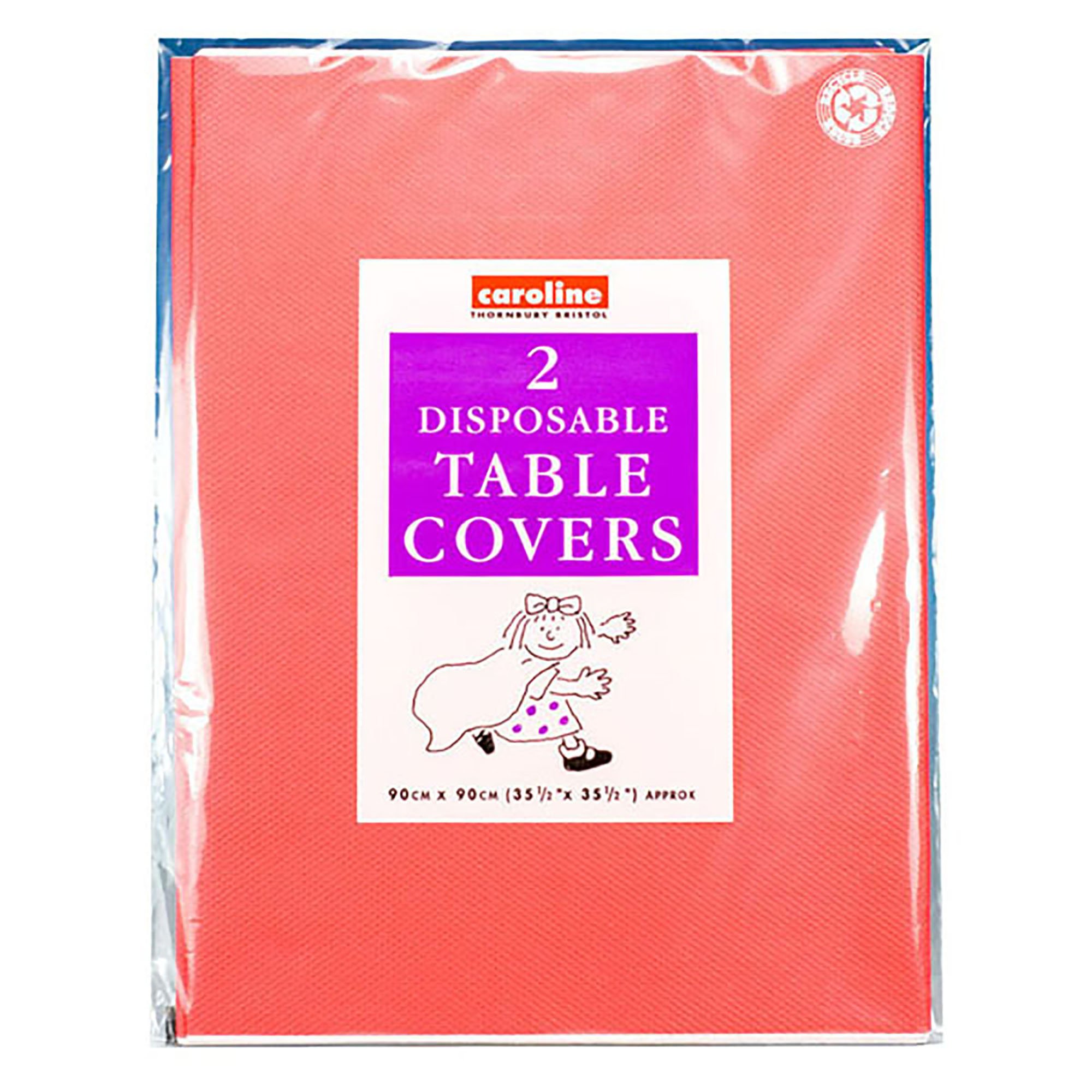 2 Disposable Reusable Table Covers Square Red Paper Fast Postage Brand NEw