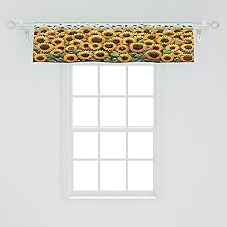Ambesonne Sunflowers Window Valance Pack of