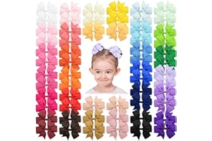 YHXX YLEN 60PCS 3 Inch Hair Bows Grosgrain Ribbon Toddler Hair Accessories with Alligator Clip Bow for Girls Baby Kids Teens In Pairs