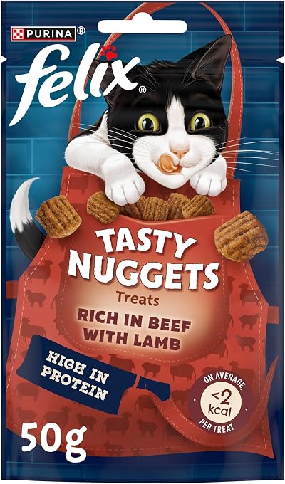 Felix Tasty Nuggets Beef & Lamb Cat Treats 50g Pack of 8