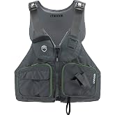 NRS Chinook Fishing Life Jacket for Fishing | Adult USCG Type III PFD | Mesh Back Front Zip Vest with Pockets for Rafting, Kayaking, Paddling