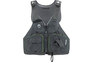 NRS Chinook Fishing Life Jacket for Fishing | Adult USCG Type III PFD | Mesh Back Front Zip Vest with Pockets for Rafting, Kayaking, Paddling