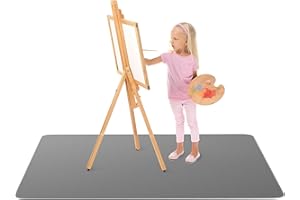 HIGHERHUMAN Super Jumbo Splat Mat – 60” x 60” Extra Large Waterproof and Washable Protective Mess Mat for Floors and Tables During Arts Crafts Painting Playtime and Mess ( Dark Grey, Jumbo- 5ft x 5ft (60" x 60")